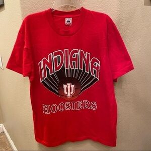 Vintage Red INDIANA Hoosiers T-Shirt Size Large-Made in USA